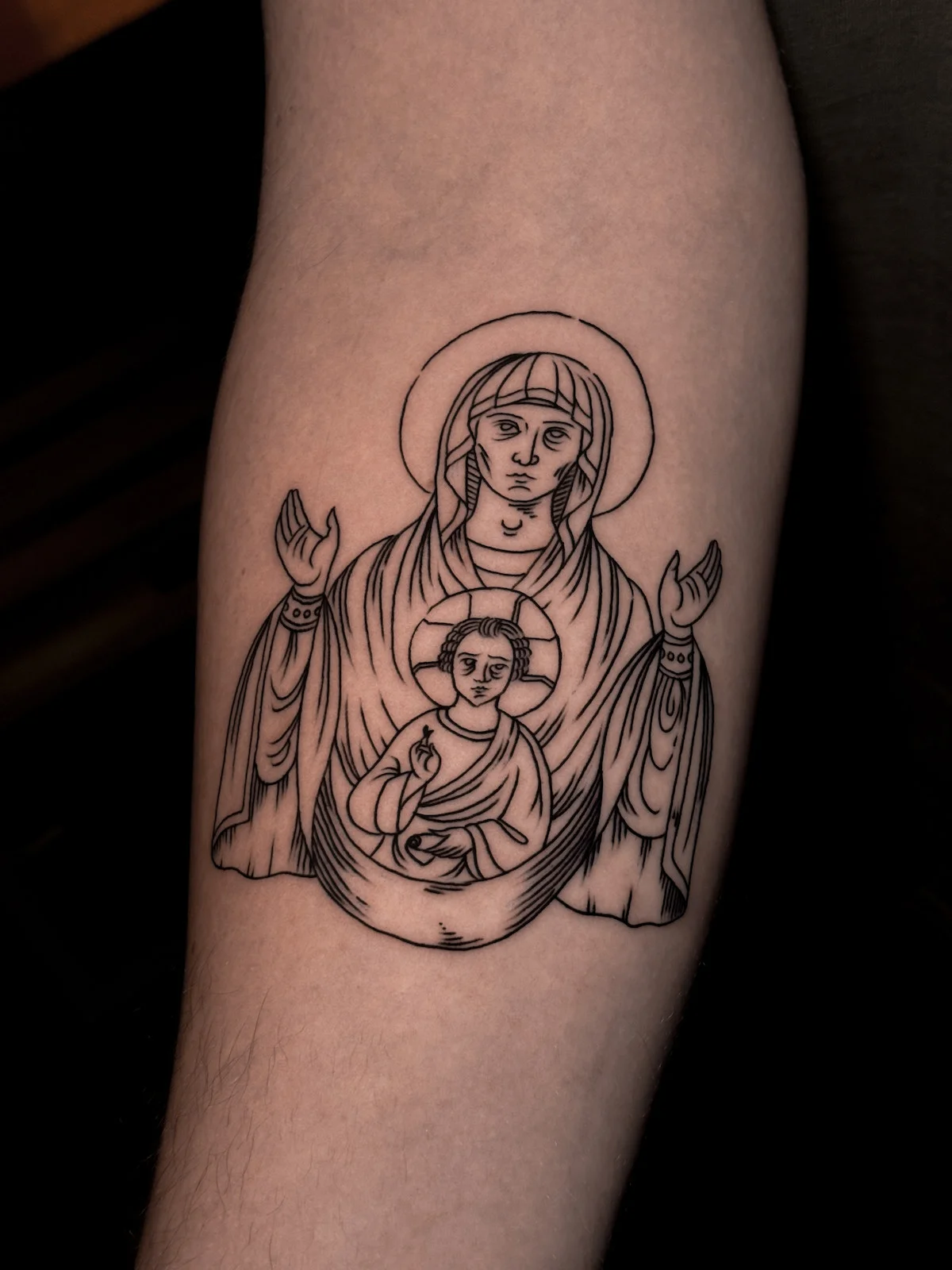 Engraving and Linework tattoo by Jab