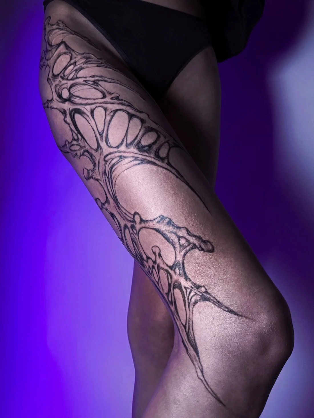 Blackwork and Bio Organic & Tribal tattoo by Liza