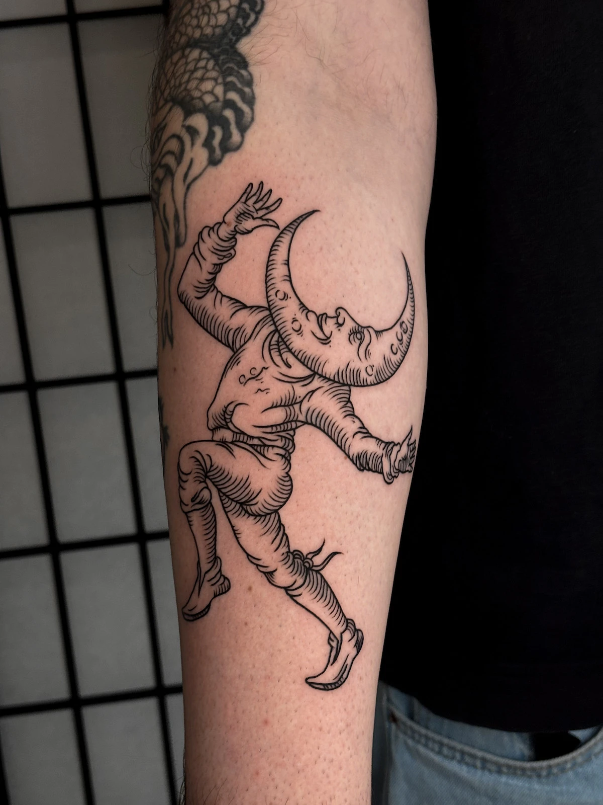 Engraving and Linework tattoo by Jab