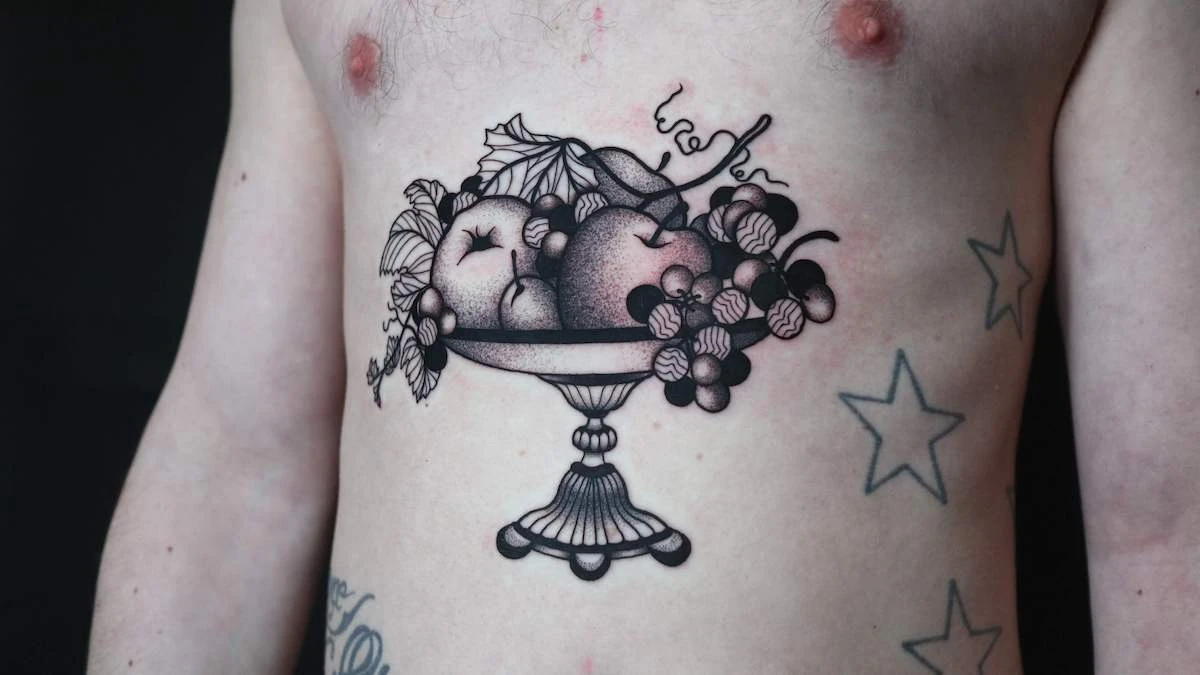 Blackwork, Illustrative and Dotwork tattoo by Ed Zlotin