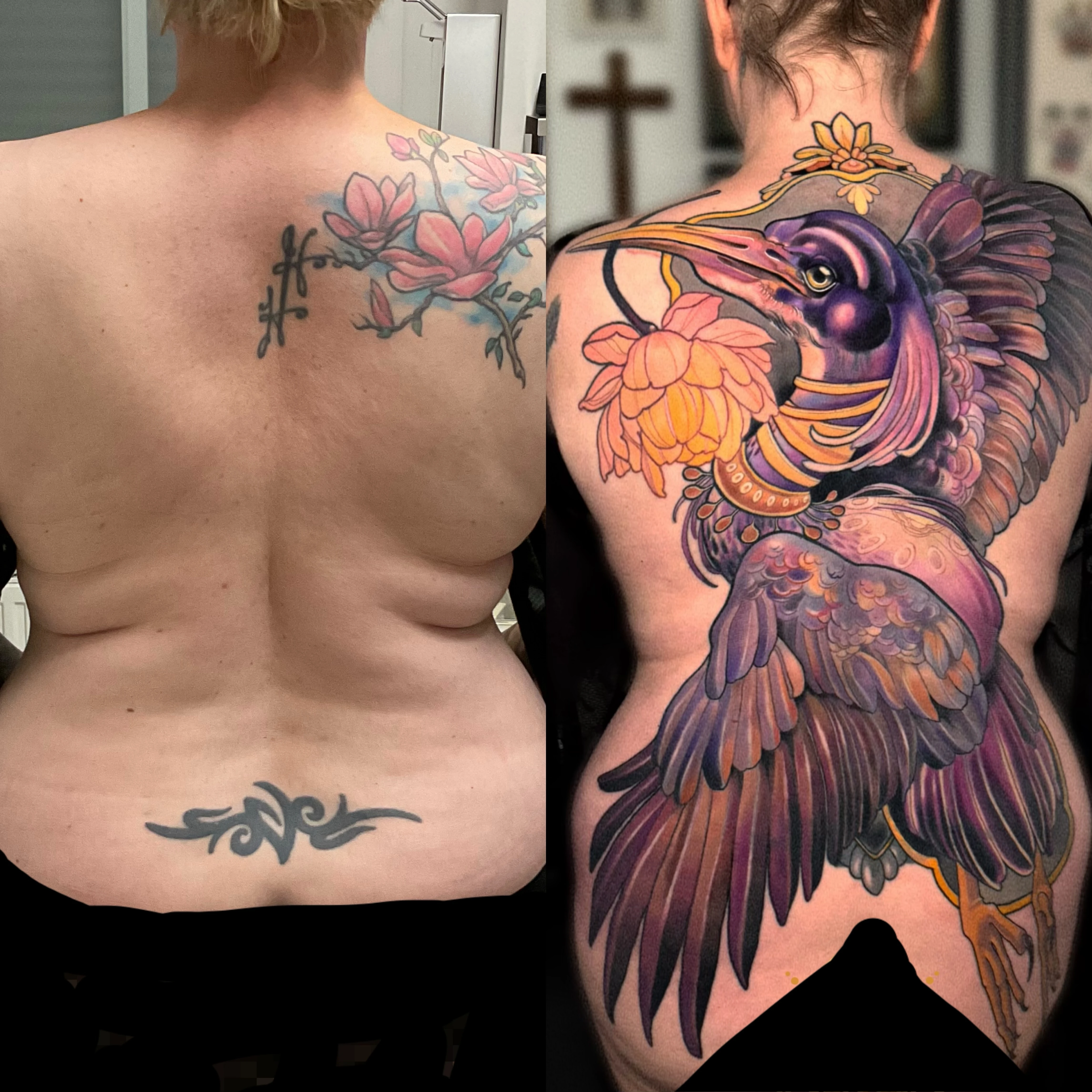 Cover-up and Neo Traditional tattoo by Nastia Zlotin