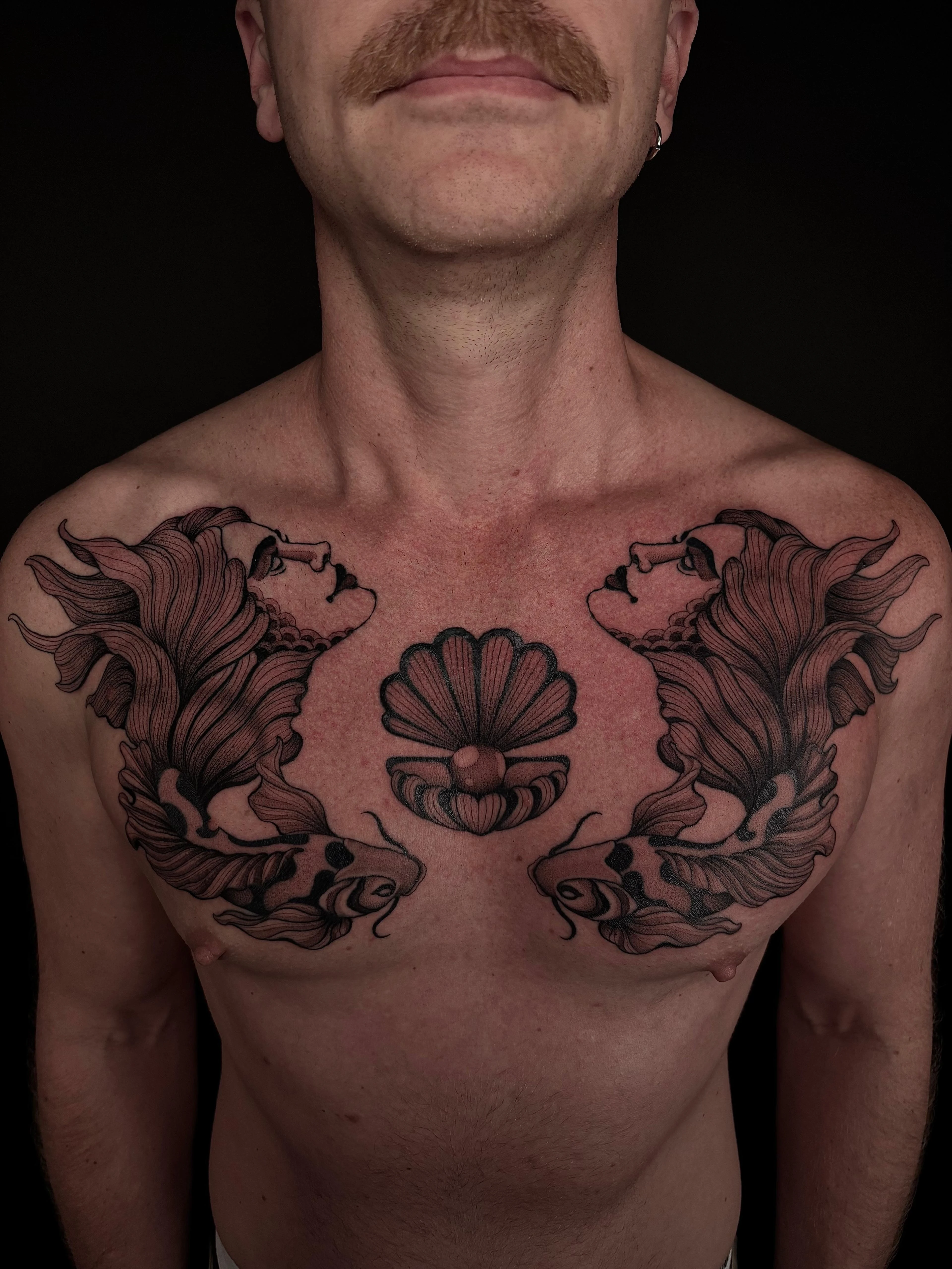 Illustrative, Blackwork and Surrealism tattoo by Bruno Da Mata