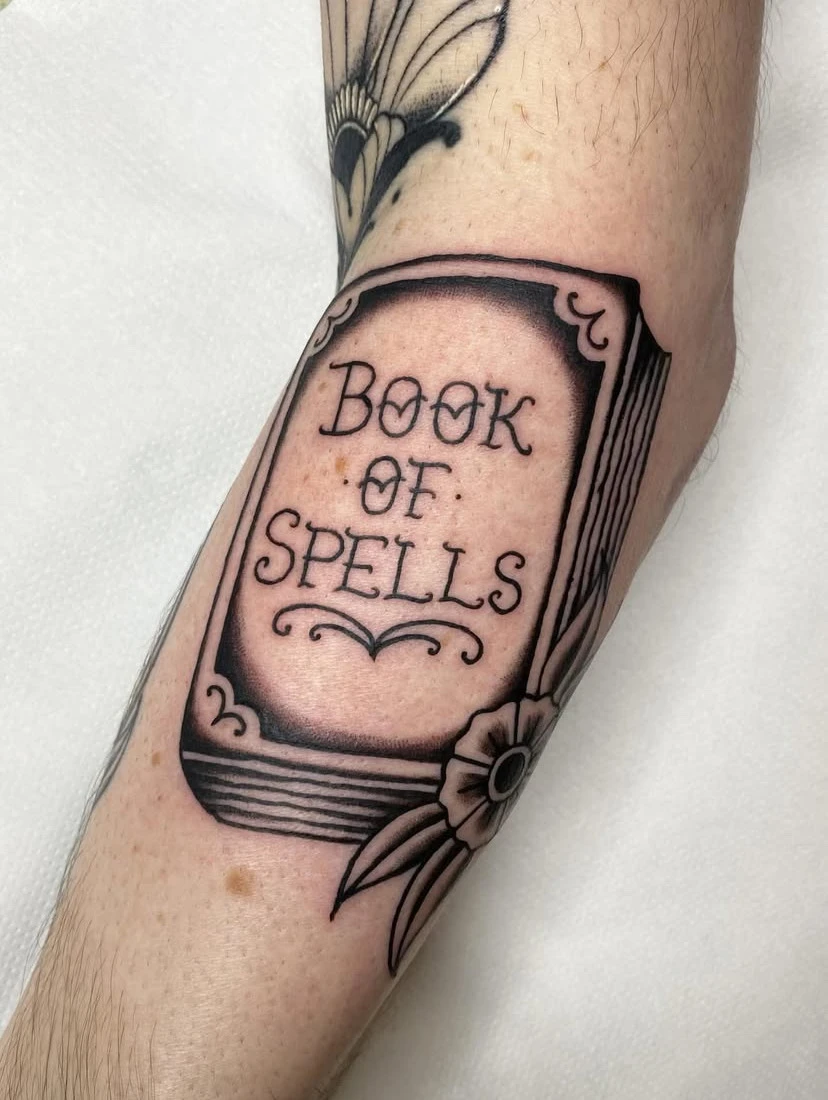 Traditional & Old School and Script - Calligraphy tattoo by Sarah