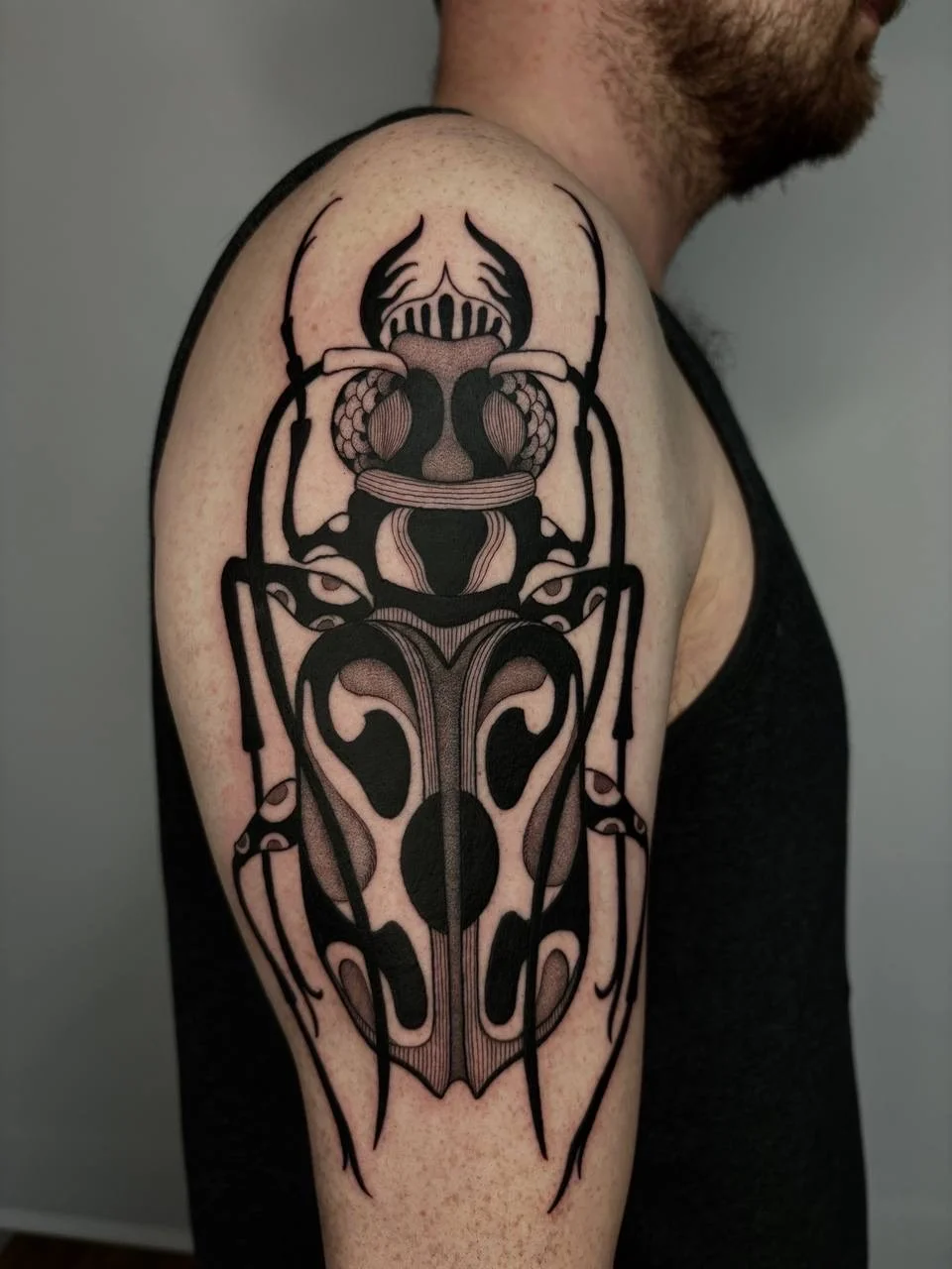 Blackwork and Illustrative tattoo by Bruno Da Mata