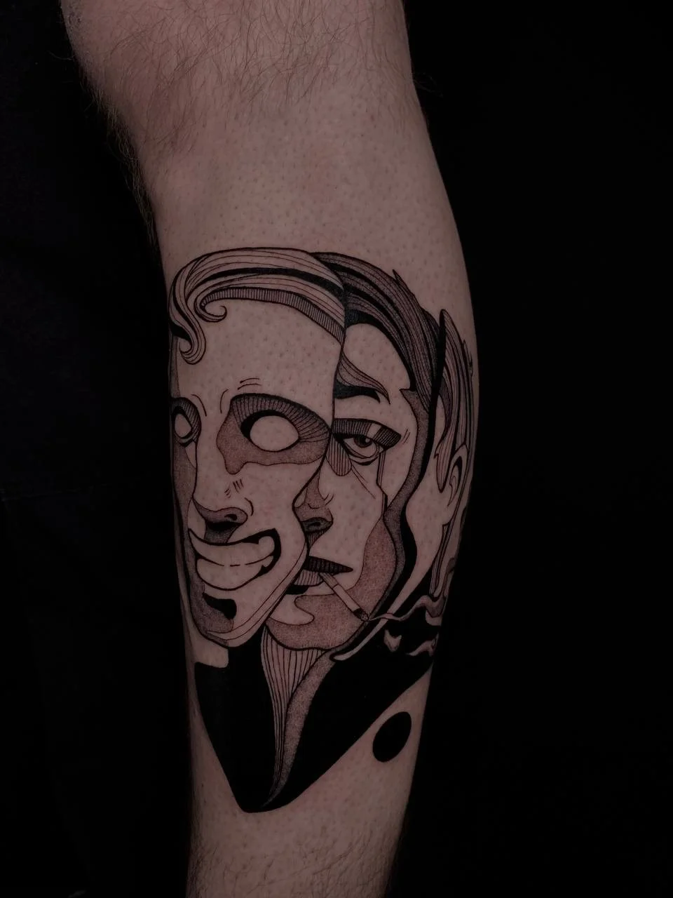 Blackwork and Surrealism tattoo by Bruno Da Mata