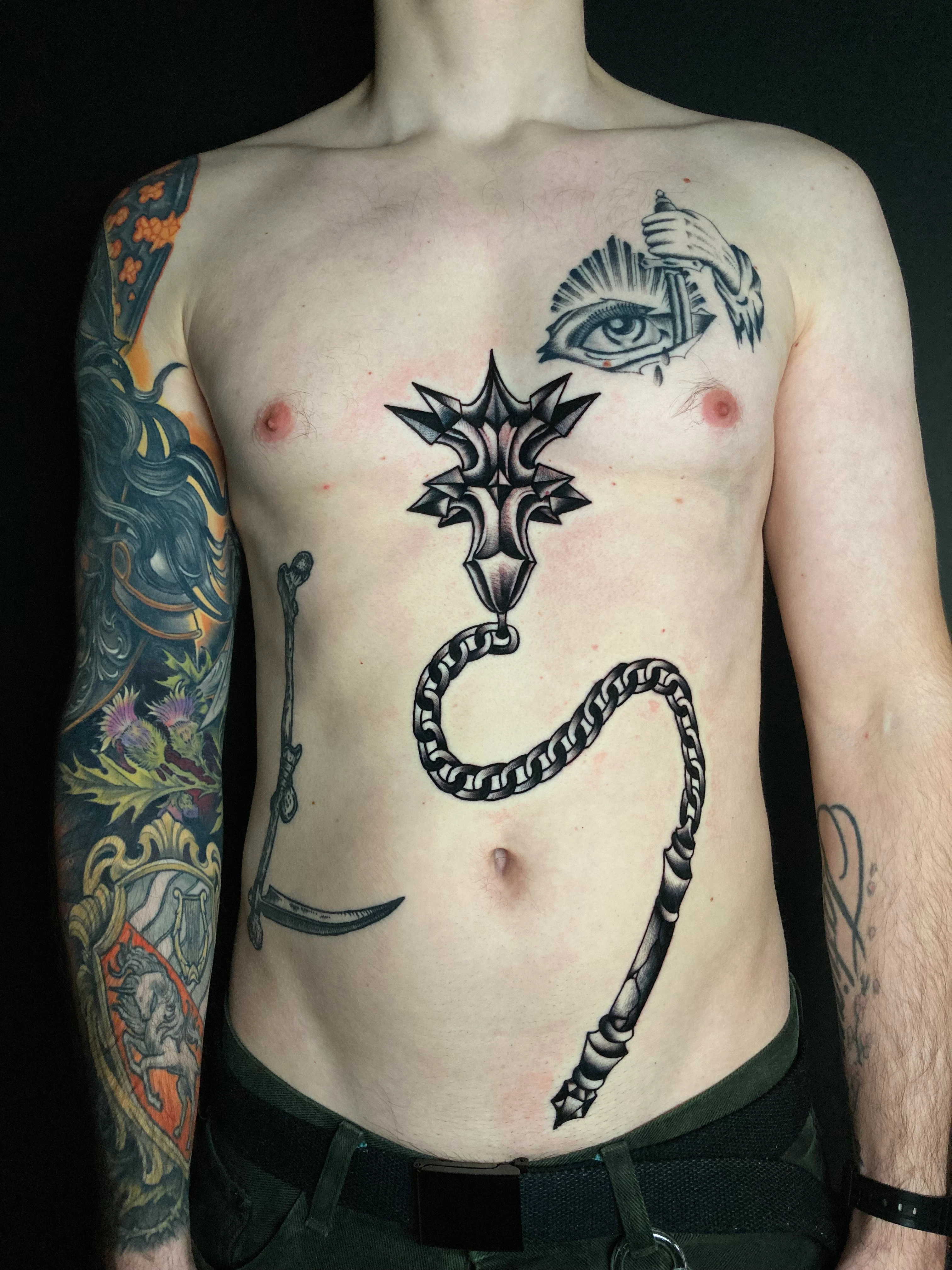 Traditional & Old School and Blackwork tattoo by Arseniy