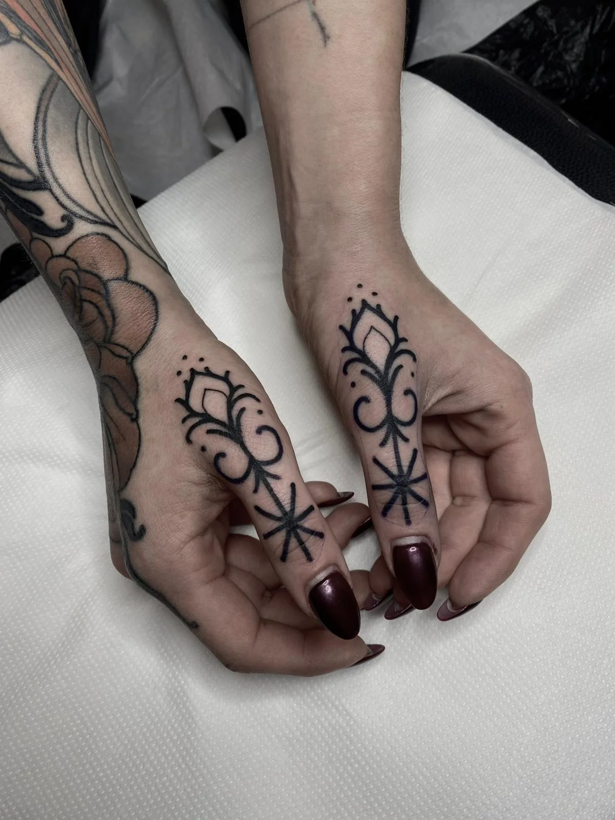 Ornamental and Linework tattoo by Sinah Ra