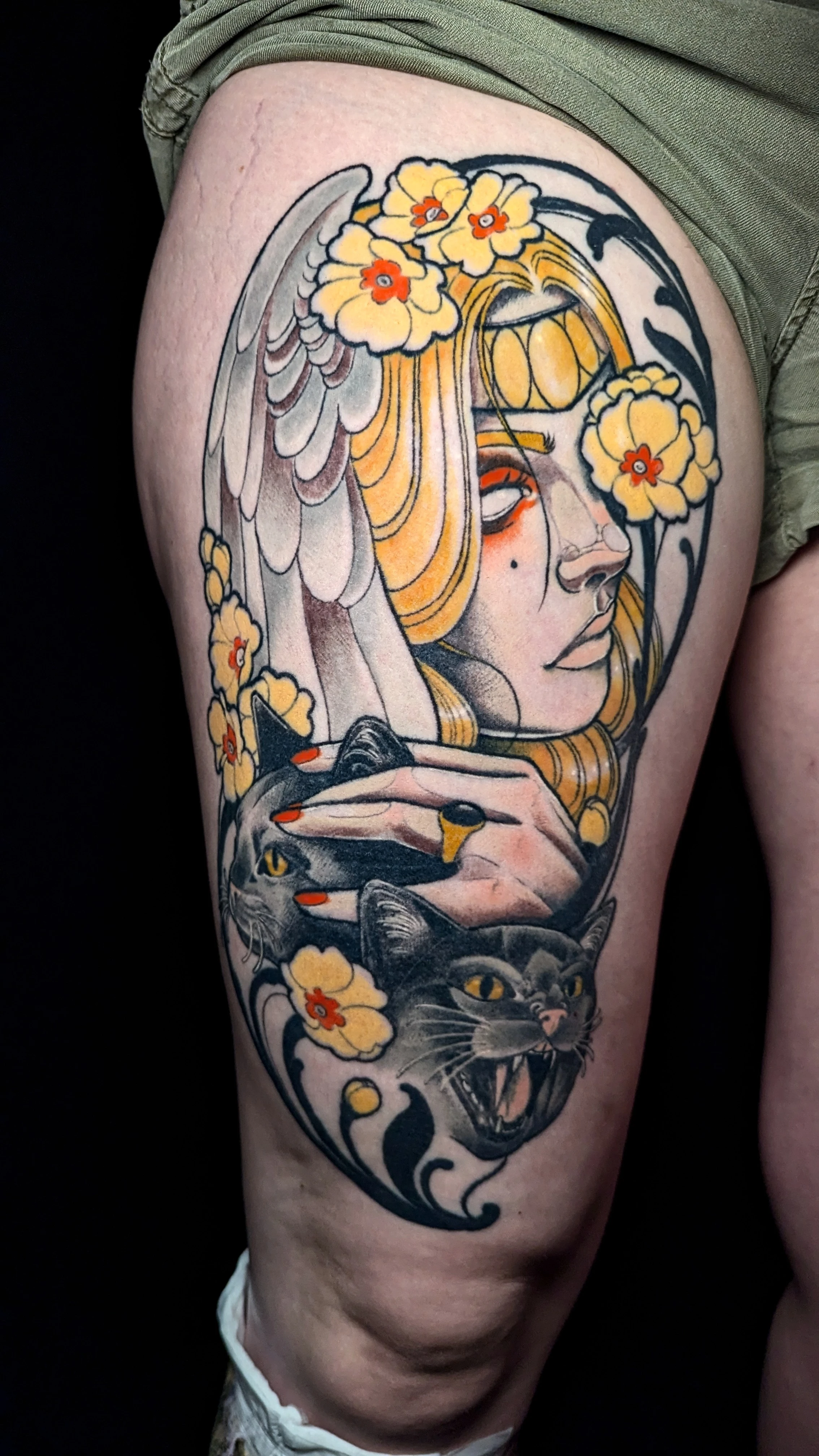Art Nouveau and Neo Traditional tattoo by Luh