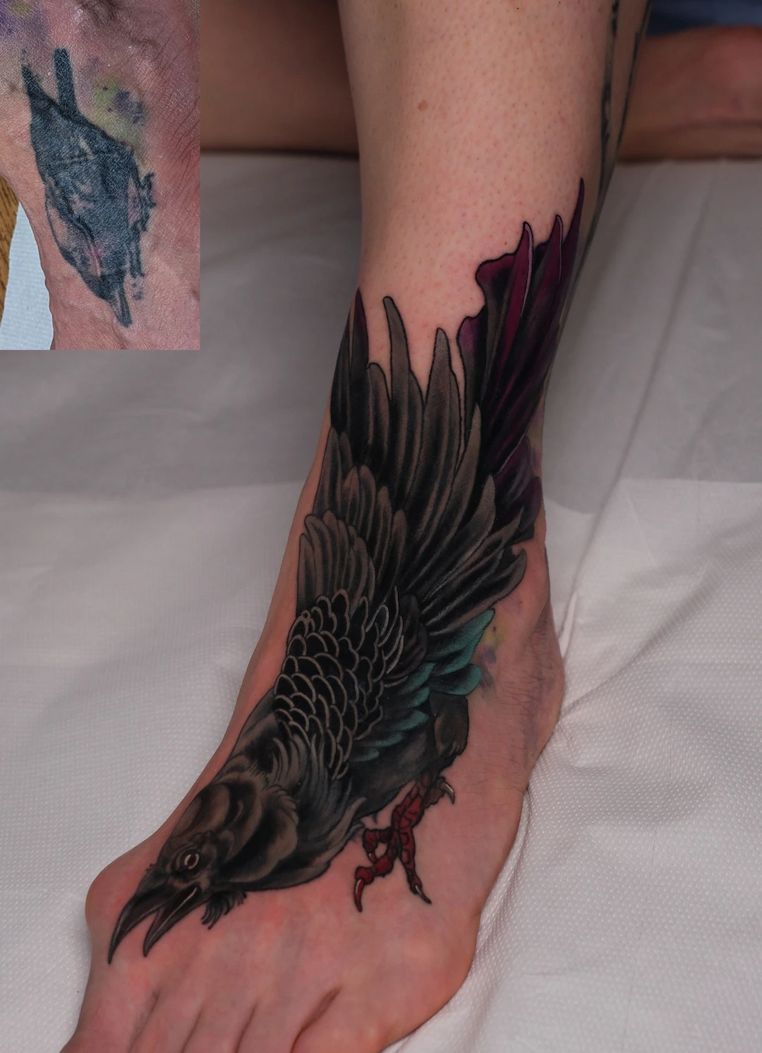 Neo Traditional and Cover-up tattoo by Sera