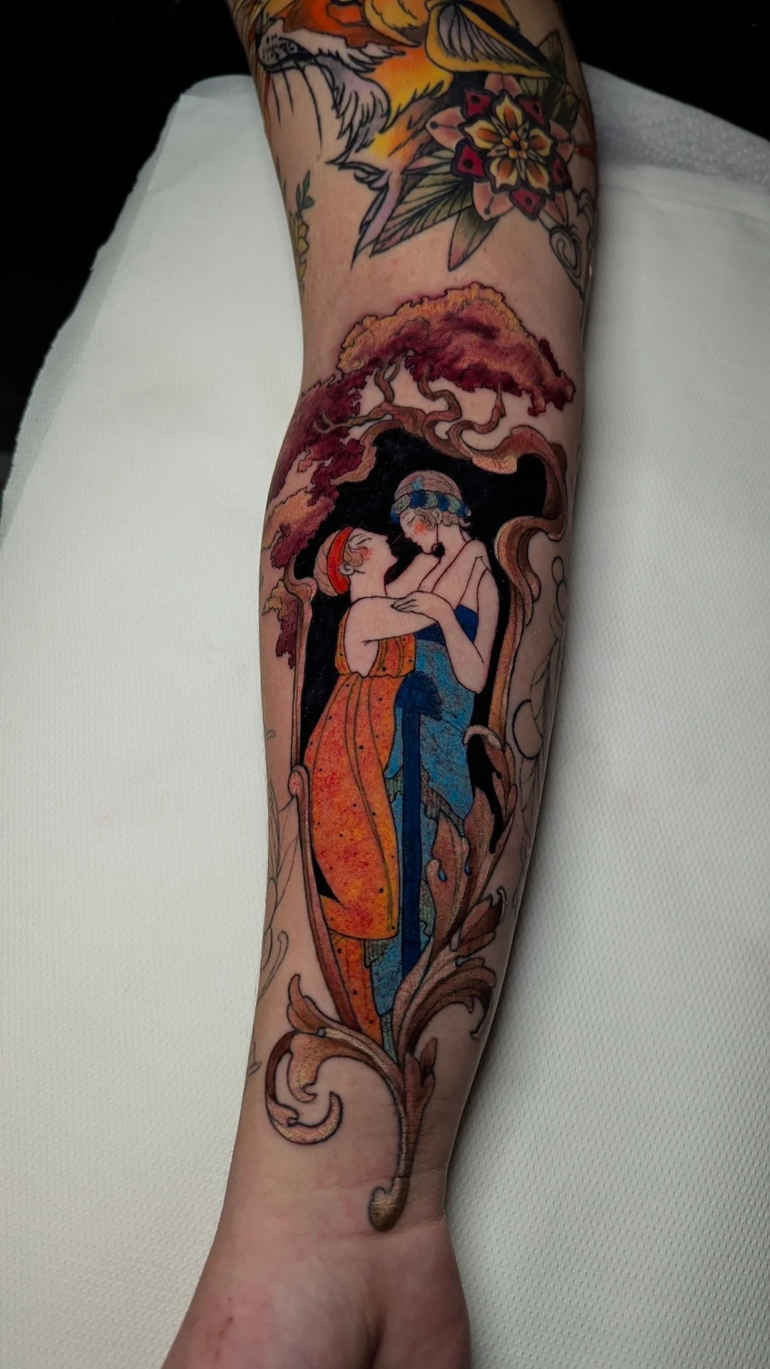 Art Nouveau and Neo Traditional tattoo by Sera