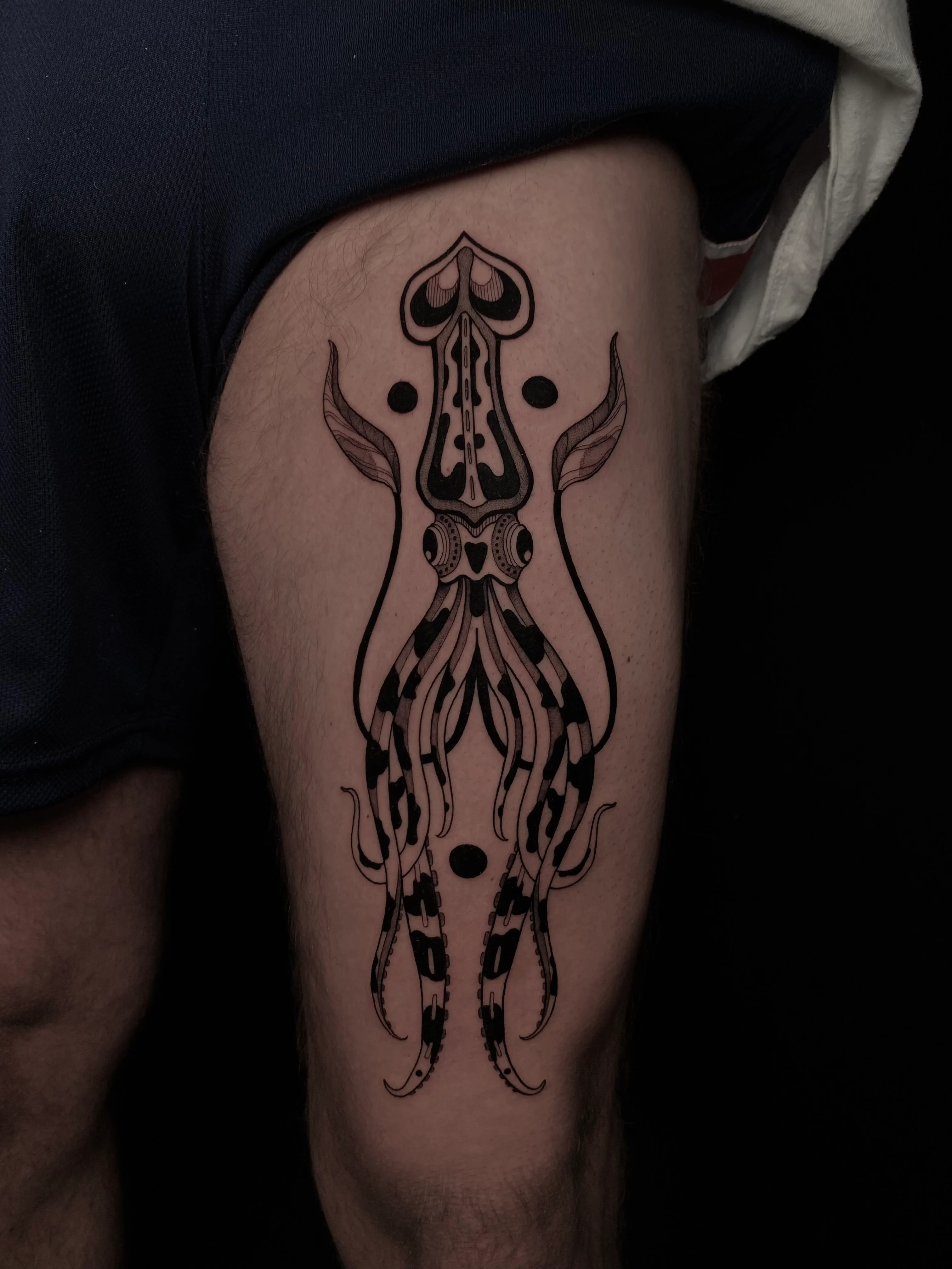 Blackwork and Illustrative tattoo by Bruno Da Mata