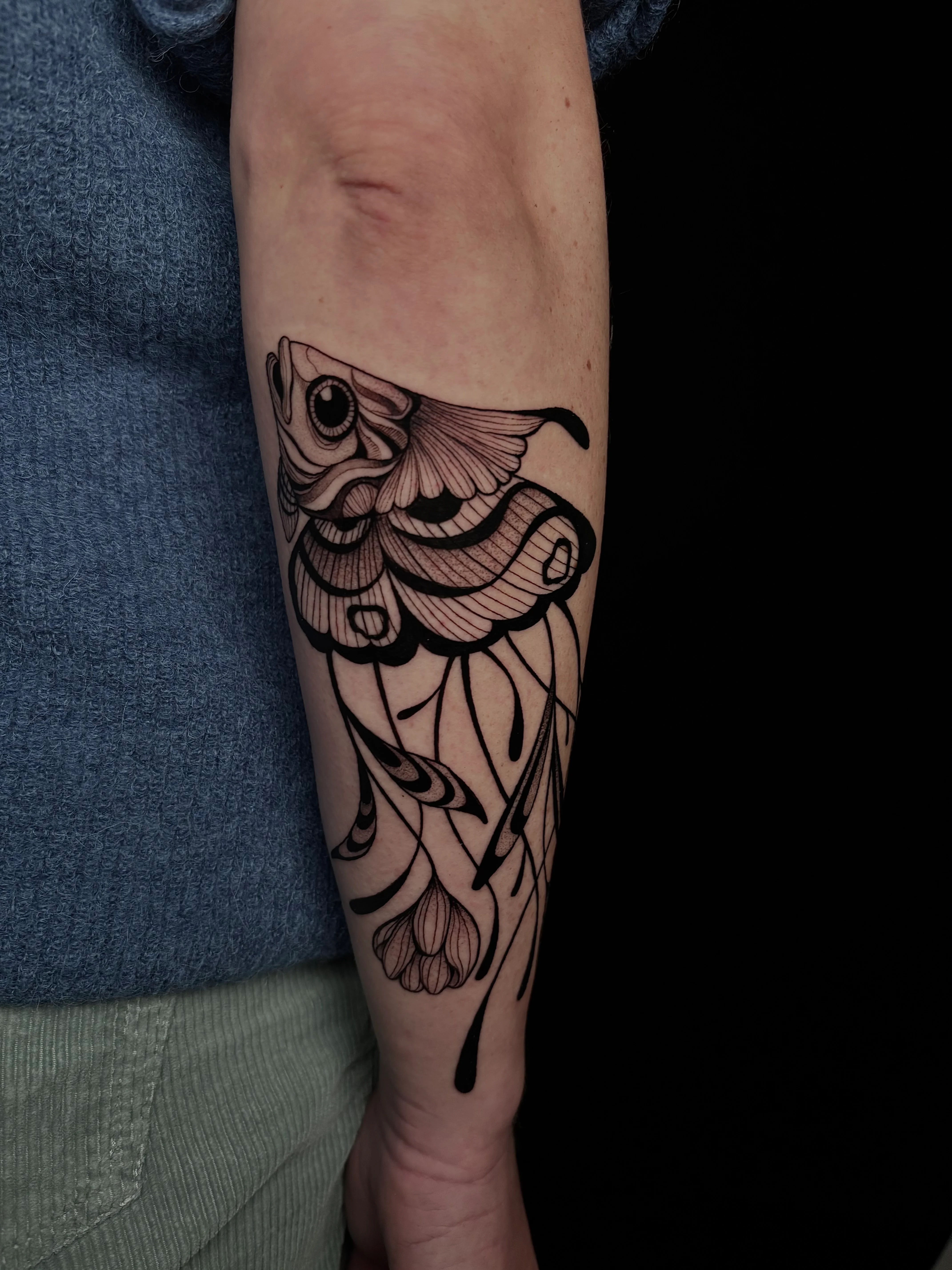 Blackwork and Illustrative tattoo by Bruno Da Mata