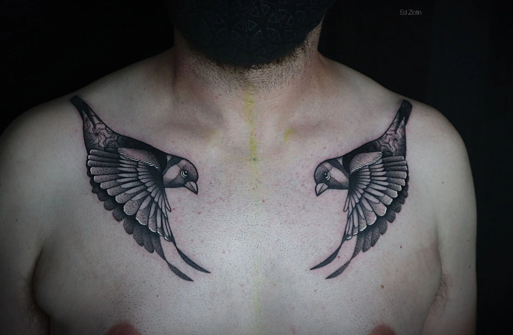 Blackwork and Dotwork tattoo by Ed Zlotin