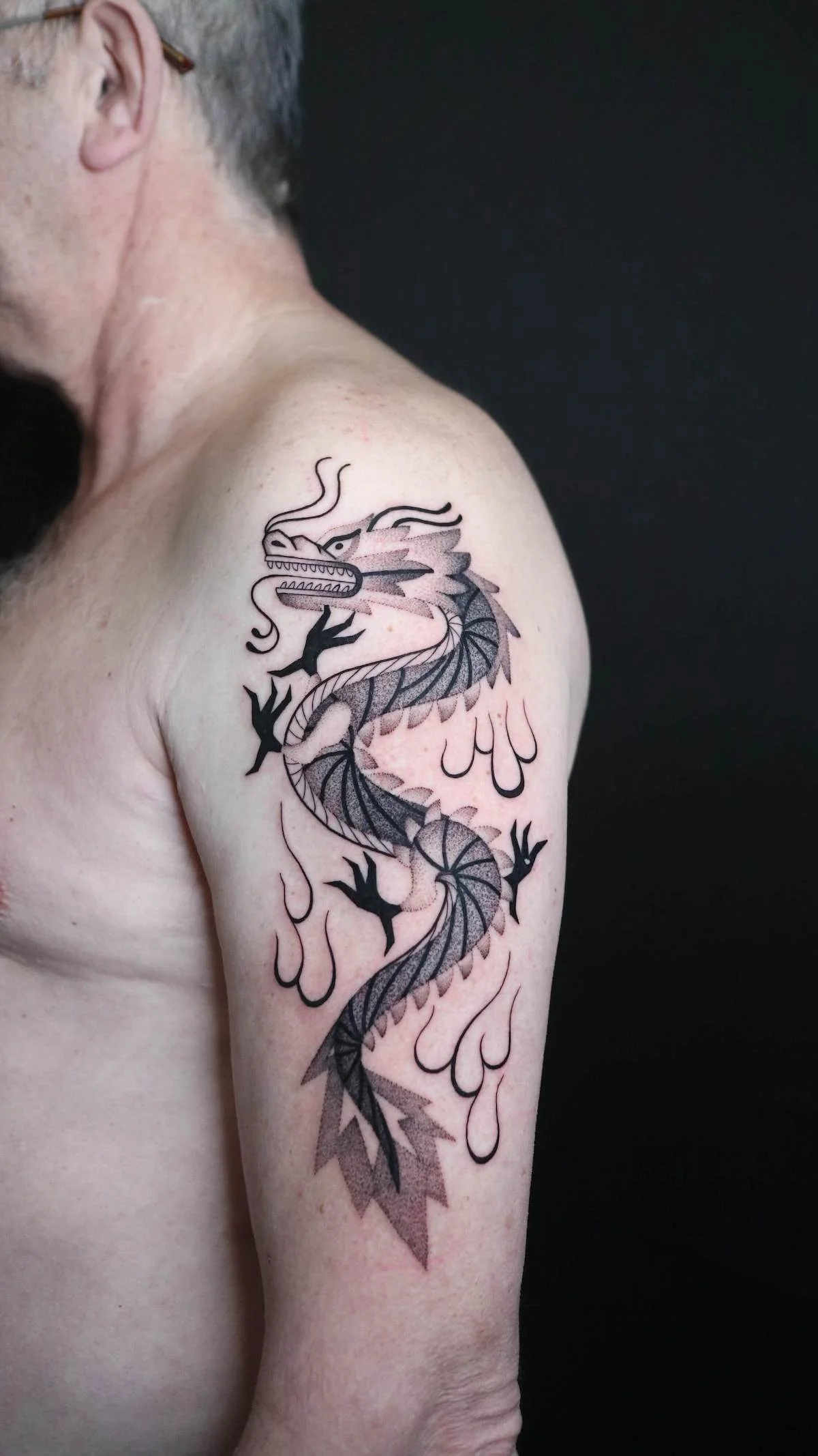 Blackwork and Dotwork tattoo by Ed Zlotin