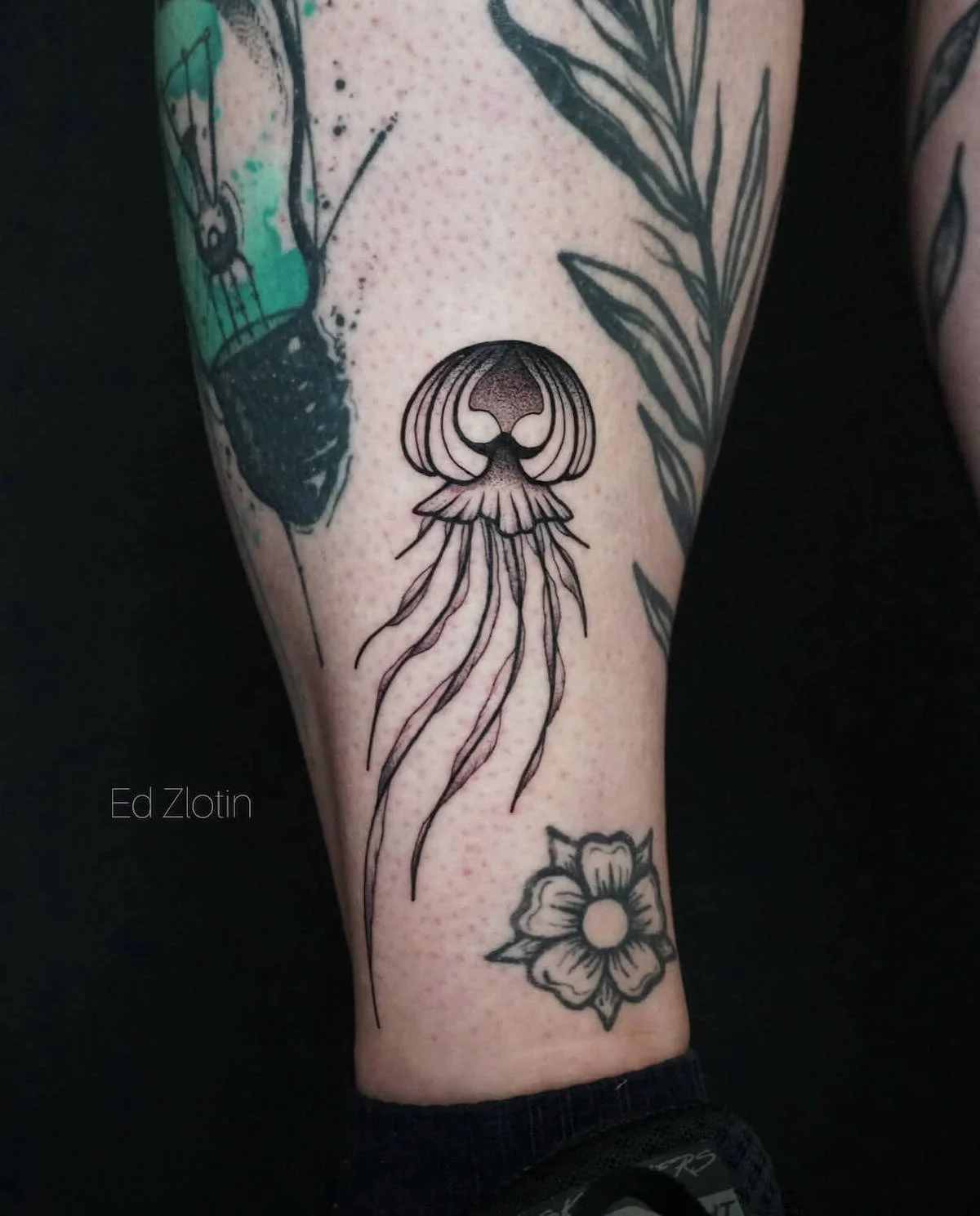 Blackwork and Dotwork tattoo by Ed Zlotin