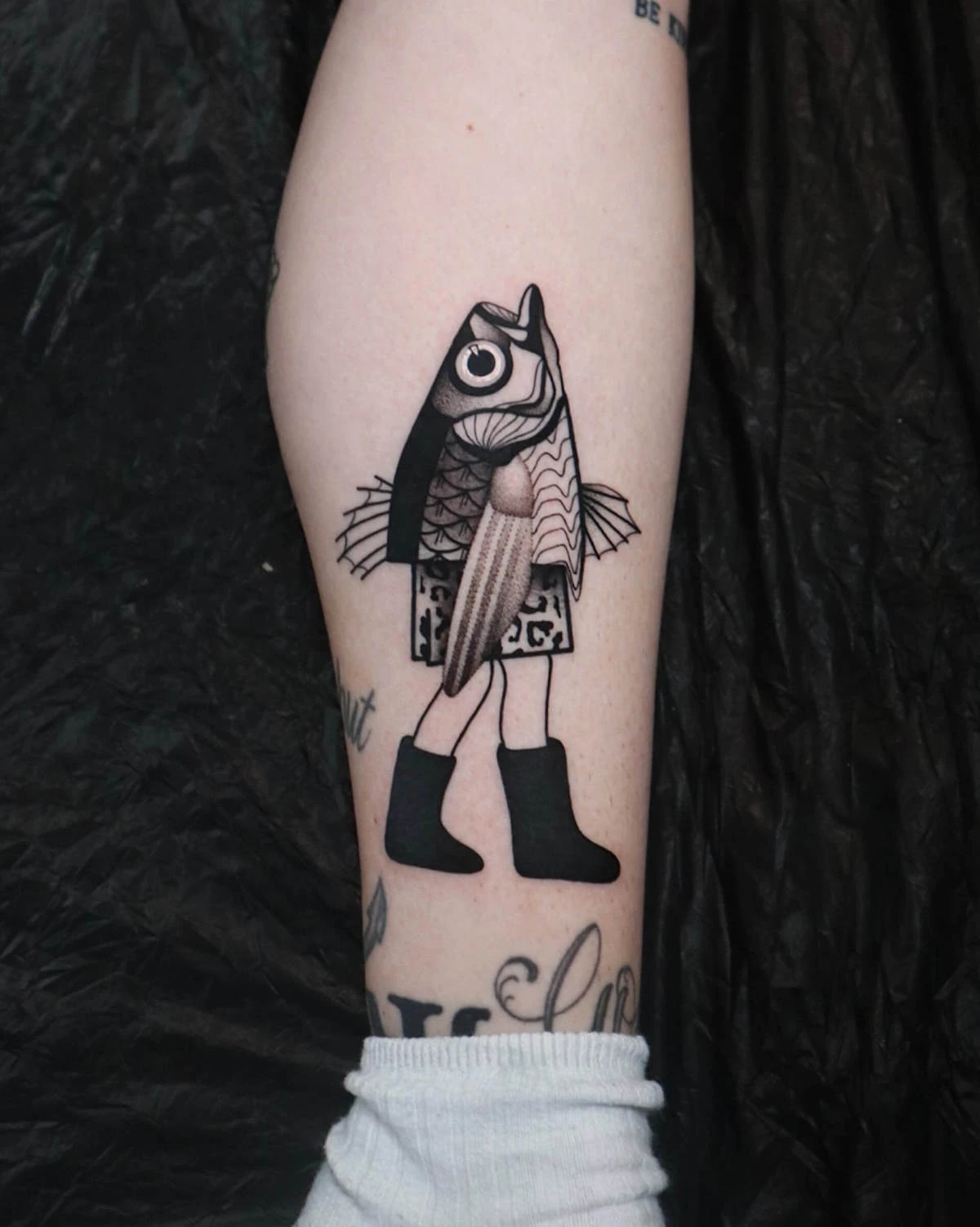 Blackwork and Surrealism tattoo by Ed Zlotin