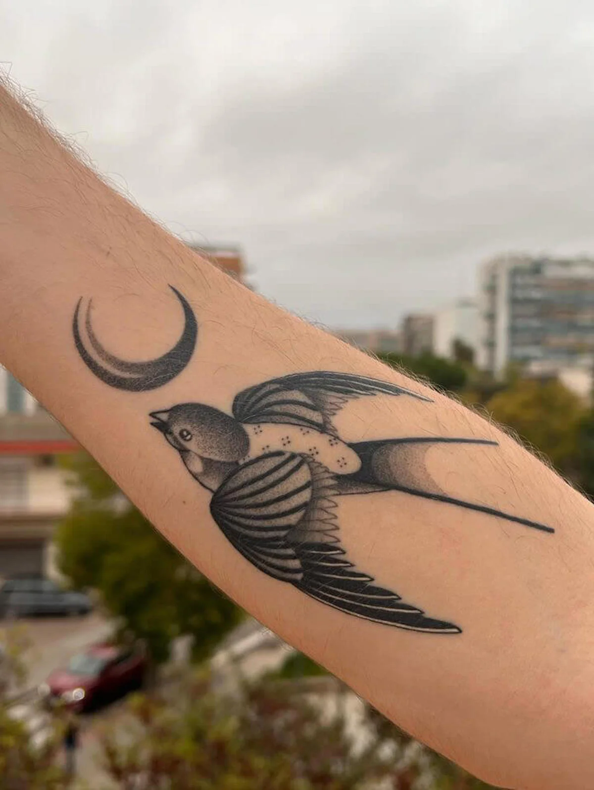 Blackwork, Dotwork and Surrealism tattoo by Ed Zlotin