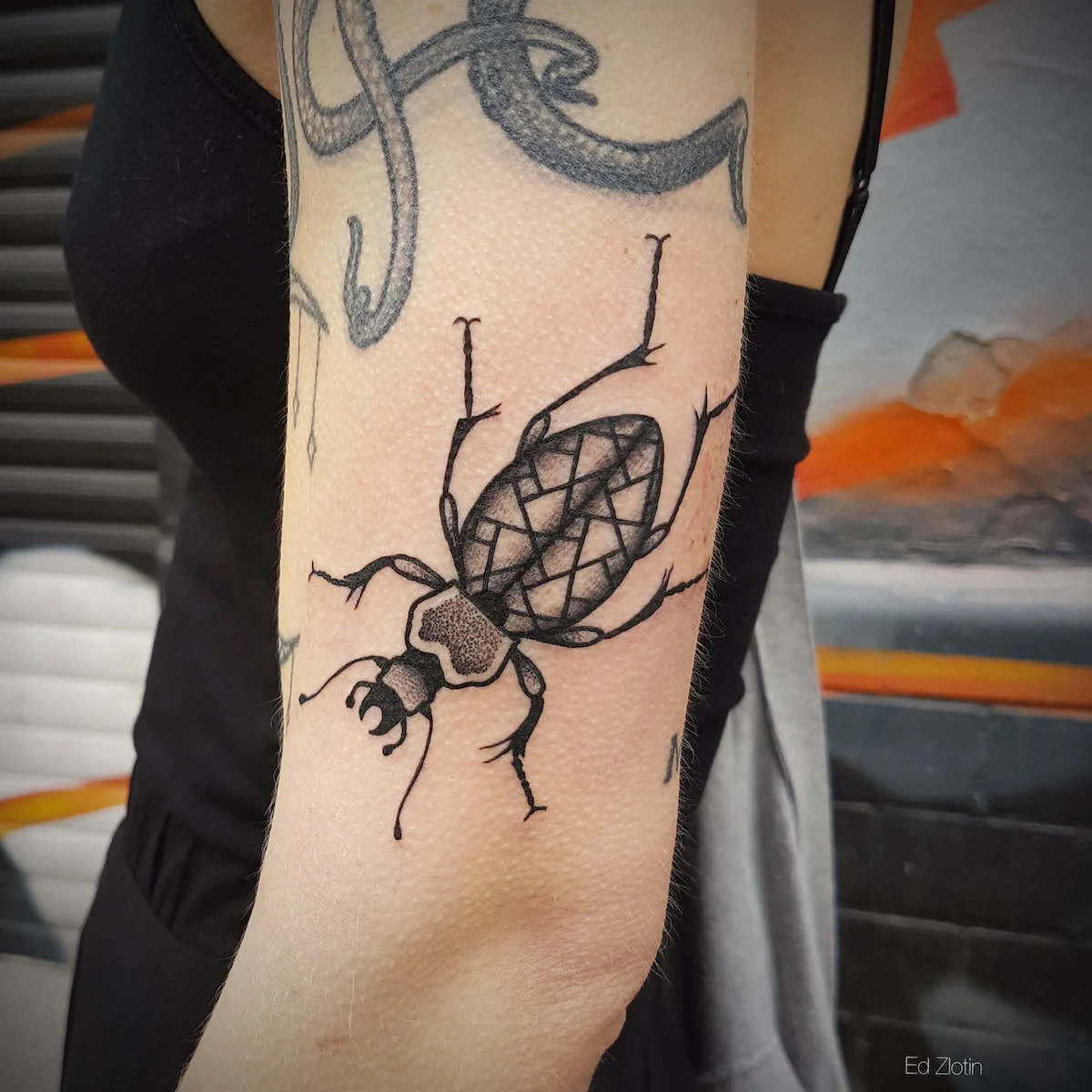 Blackwork and Dotwork tattoo by Ed Zlotin