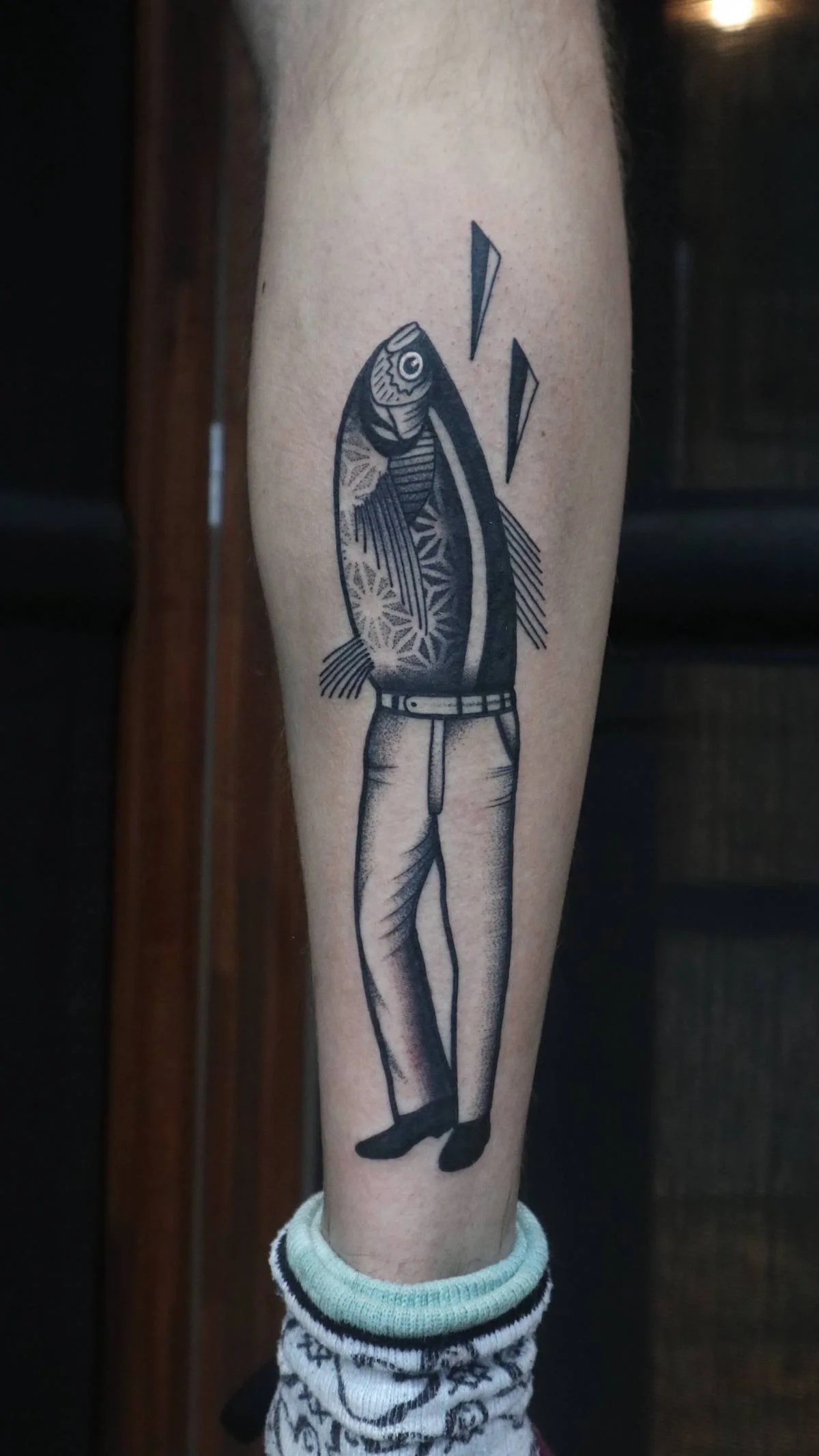 Blackwork and Surrealism tattoo by Ed Zlotin