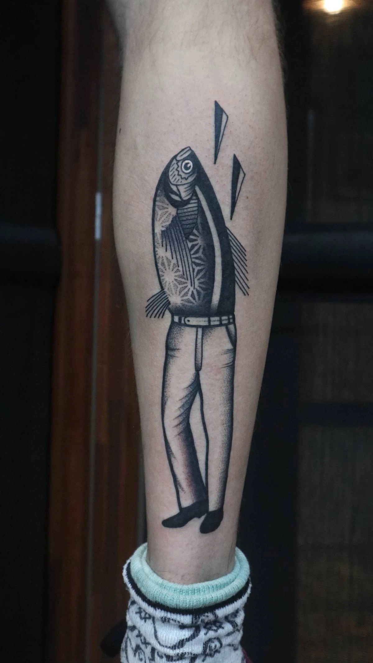 Blackwork and Surrealism tattoo by Ed Zlotin