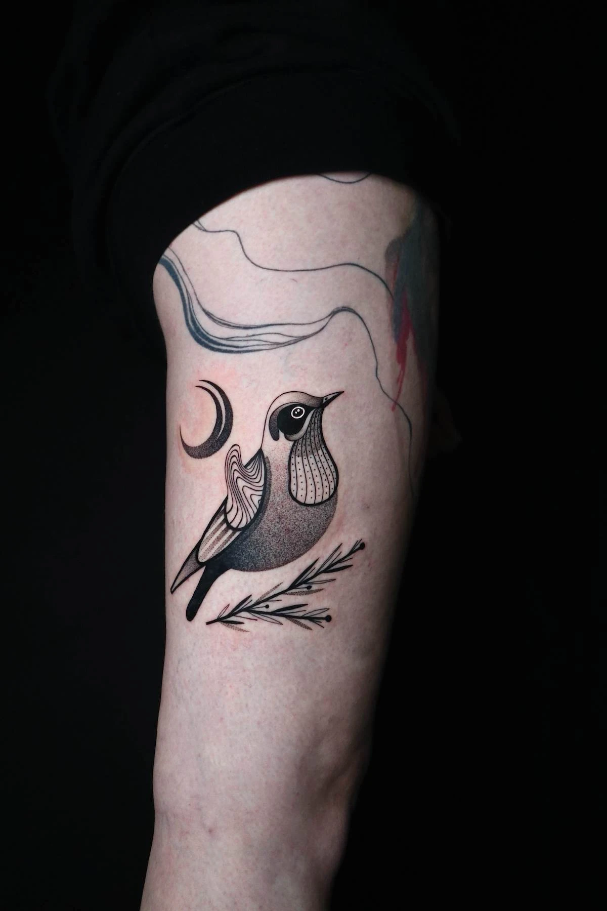 Blackwork, Dotwork and Surrealism tattoo by Ed Zlotin