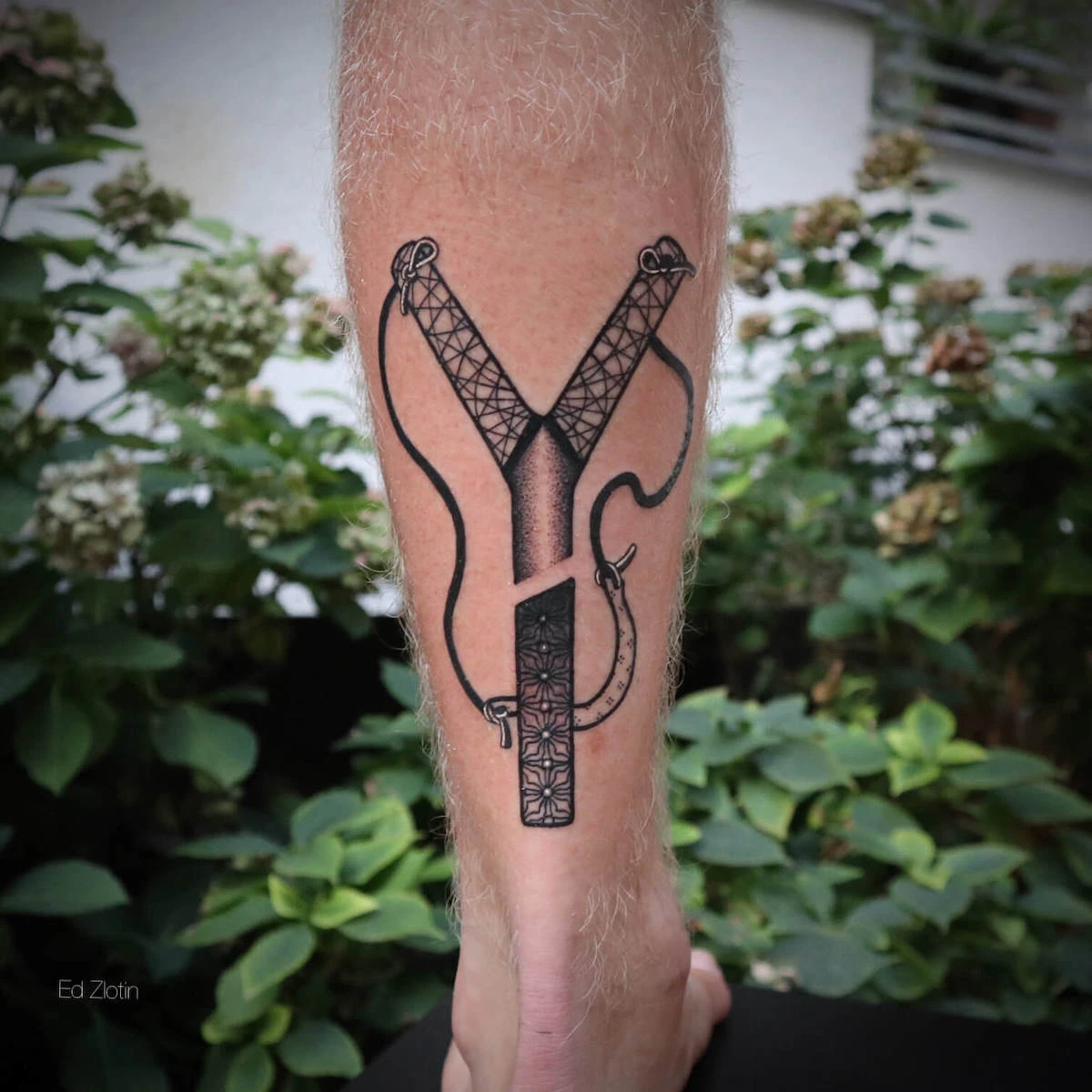 Blackwork, Dotwork and Surrealism tattoo by Ed Zlotin