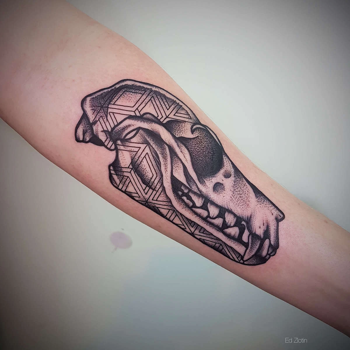 Blackwork, Dotwork and Surrealism tattoo by Ed Zlotin