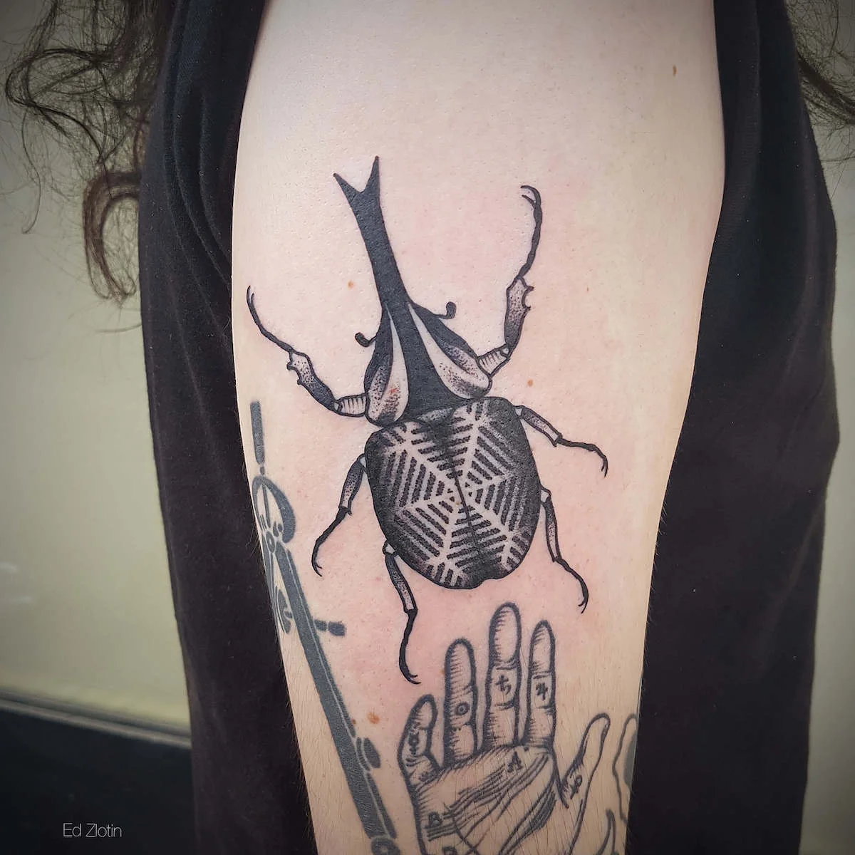 Blackwork and Dotwork tattoo by Ed Zlotin