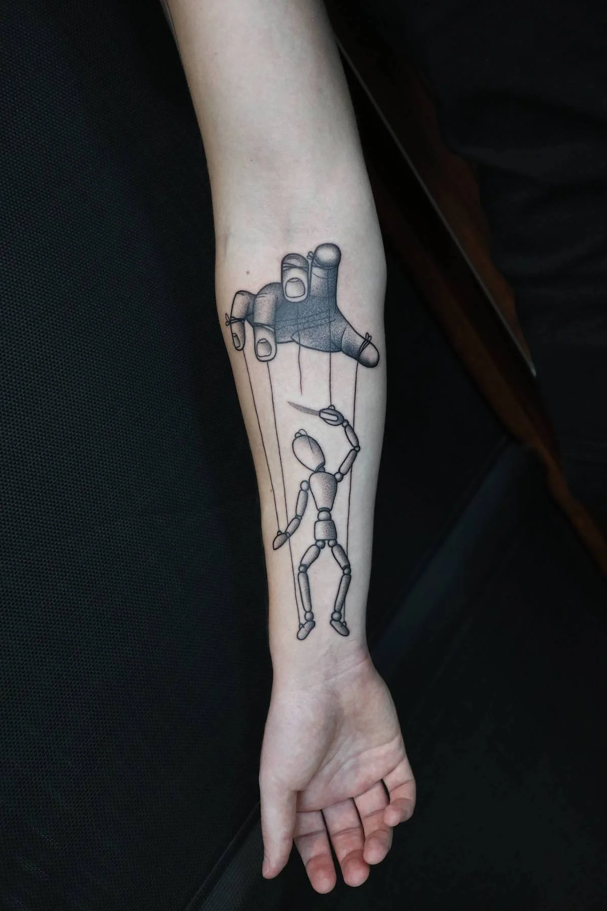 Blackwork, Dotwork and Illustrative tattoo by Ed Zlotin