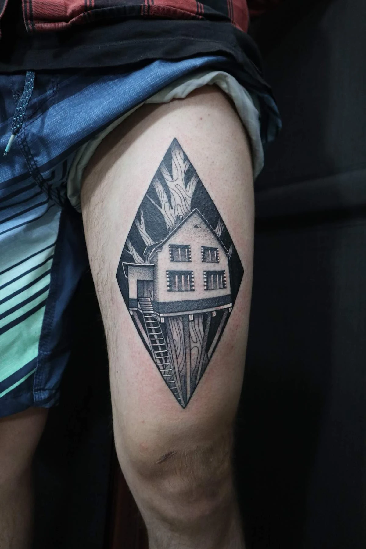Blackwork, Dotwork and Illustrative tattoo by Ed Zlotin