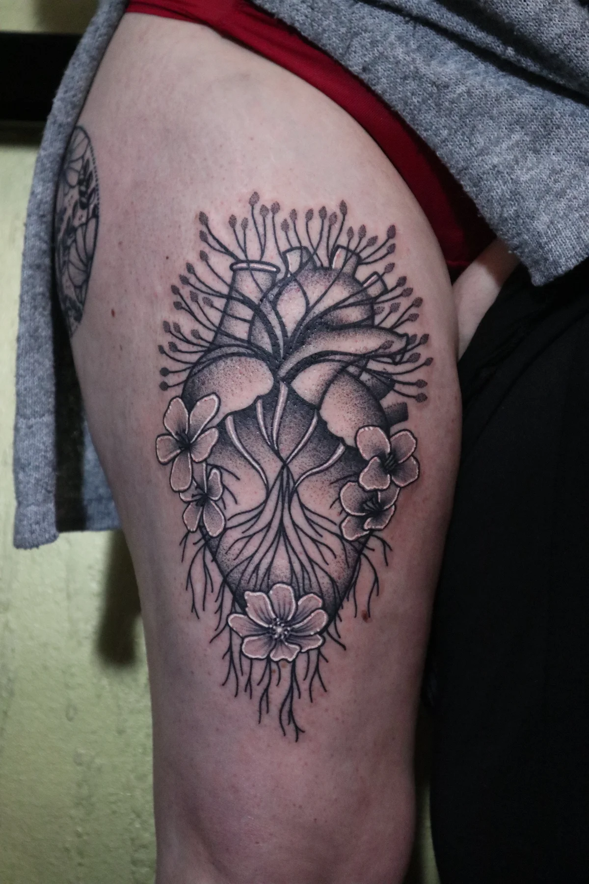 Blackwork, Dotwork and Surrealism tattoo by Ed Zlotin